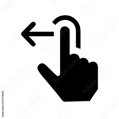 Swipe gesture icon representing contactless technology and remote services