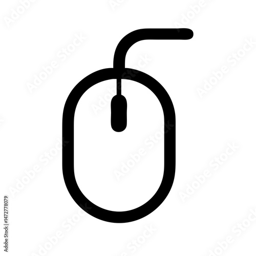 Mouse click icon representing contactless technology and remote services