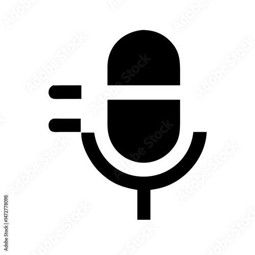 Microphone icon representing contactless technology and remote services - 2