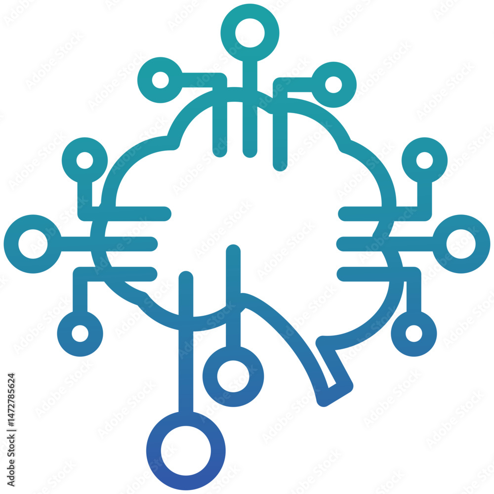 Llm (Large Language Model) Blue Gradient Icon Llm (Large Language Model) Blue Gradient Icon