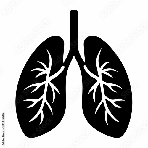 Human Lungs with Branching Airways Vector for Healthcare, Respiratory, Medical, and Anatomy Graphics

