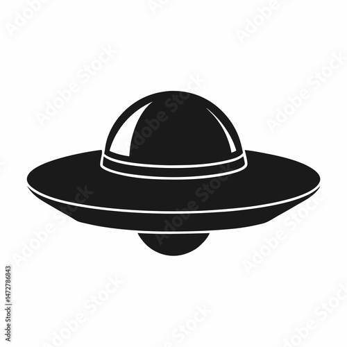 Futuristic Flying Saucer UFO Vector Illustration for Science Fiction, Space, and Technology Graphic Design
