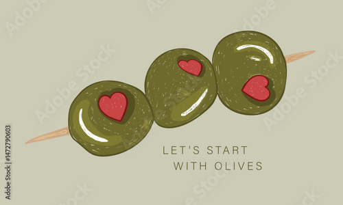 Let's start with olives. Green olive artwork for t shirt print, poster, sticker and other uses. Olive wall art.