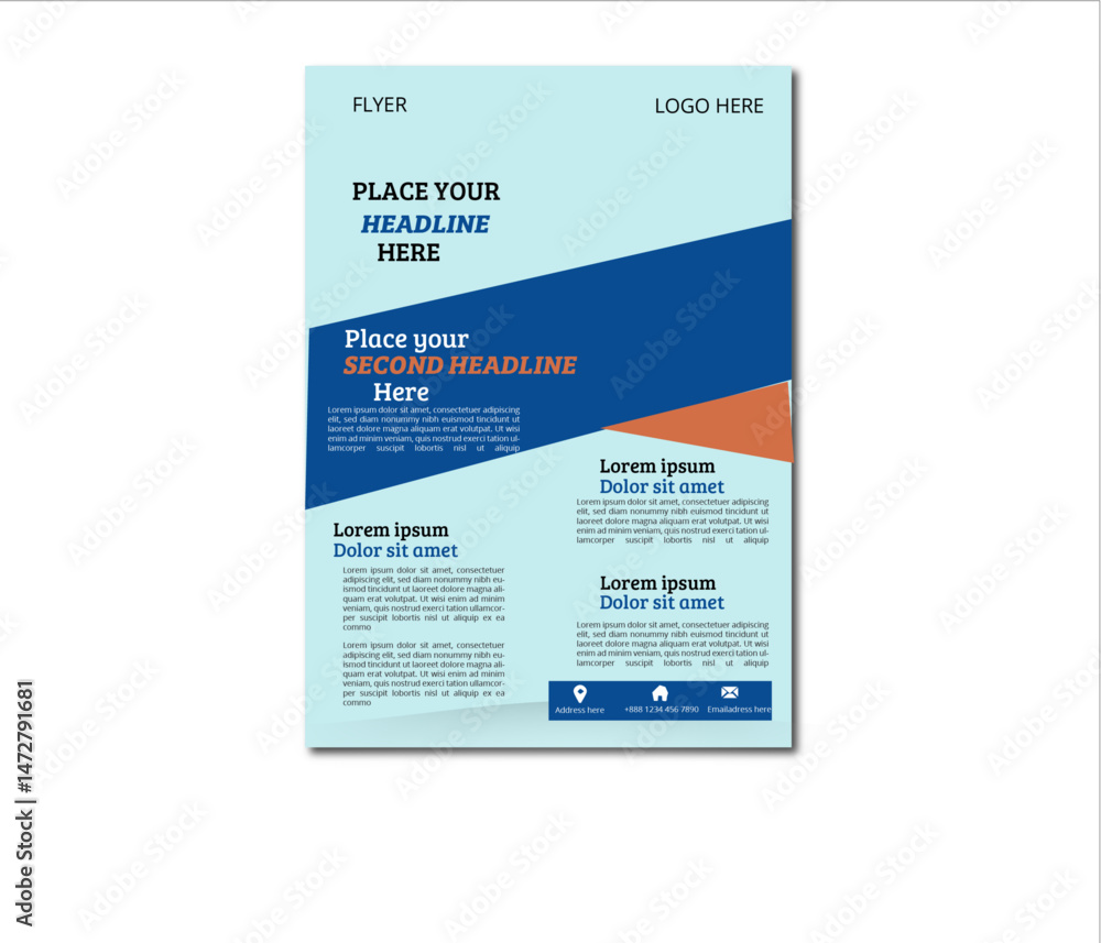 Fototapeta premium Creative A4 Business Flyer Pack - Geometric Vector Templates for Annual Reports, Company Ads, and Promotional Covers