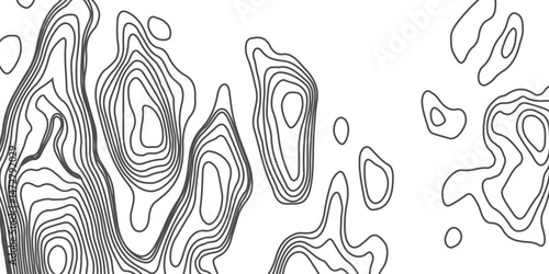 Black topographic contour lines isolated on a stark white background. drawing attention to the silent story within the landscape explore themes of solitude, structure.