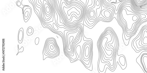 Design an artwork or concept that uses only black topographic contour lines to represent a landscape, emotion, or abstract idea. Let the absence of color heighten the focus on form, elevation, 