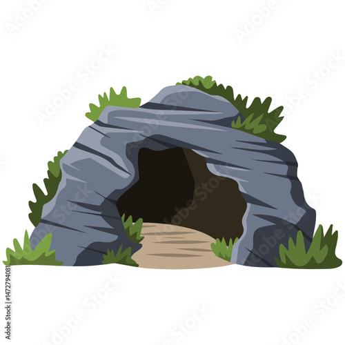 Jungle animal den habitat isolated vector illustration on white background