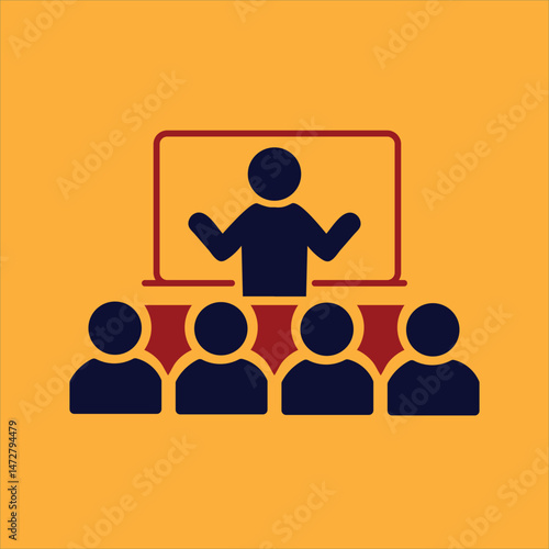 A person Training seminar Illustration vector icon