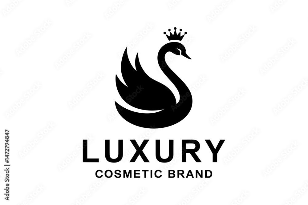 Luxury cosmetic brand swan logo design and vector art Luxury cosmetic brand swan logo design and vector art