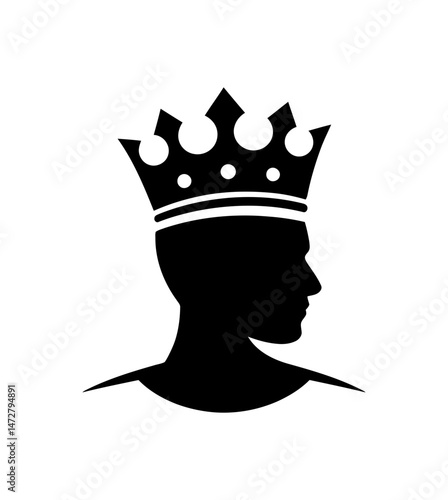 King man silhouette with crown vector illustration