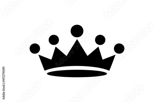 Black crown vector illustration royal symbol art