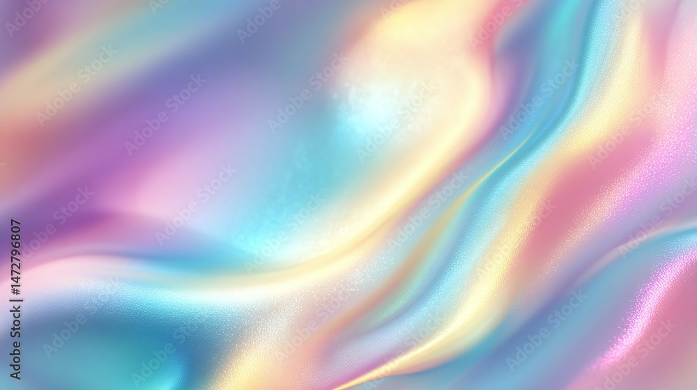 Fototapeta premium Abstract background with flowing pastel colors creating a smooth iridescent effect.