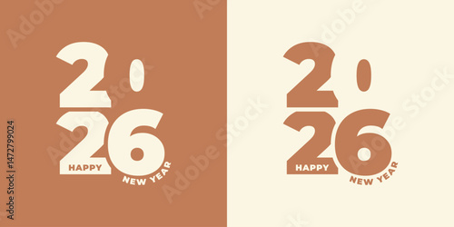 Happy new year 2026 . Greeting design with number of year. Vector illustration for greeting card, invitation, calendar