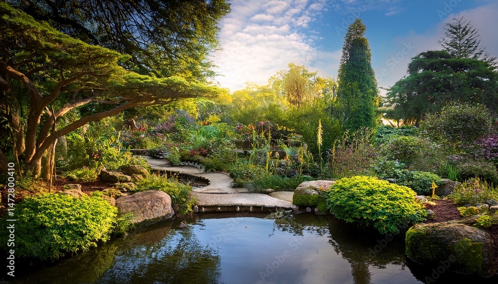 Obraz premium enchanted garden a serene escape into nature s embrace