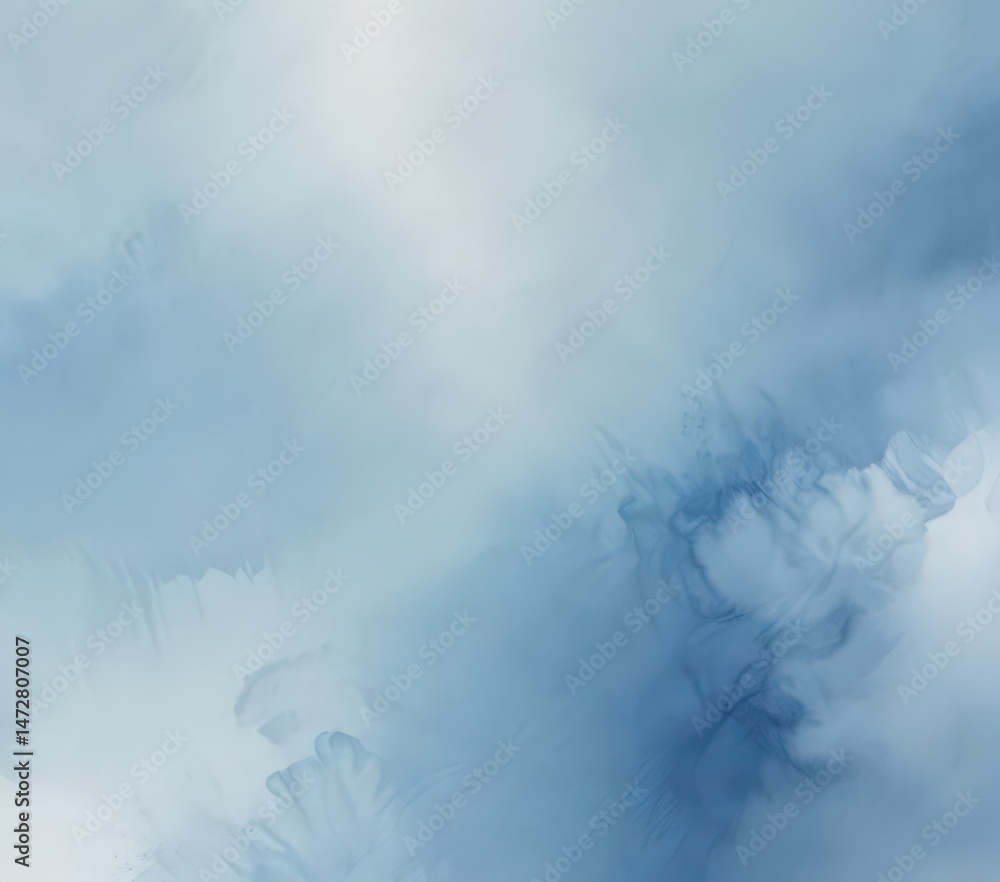 Naklejka premium Subtle, dreamy blue watercolor wash, soft edges , artwork, calm, creative