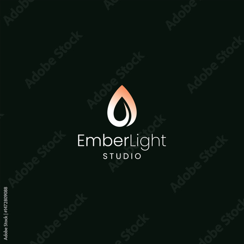 Elegant Ember and Light Drop Logo Design for Studio