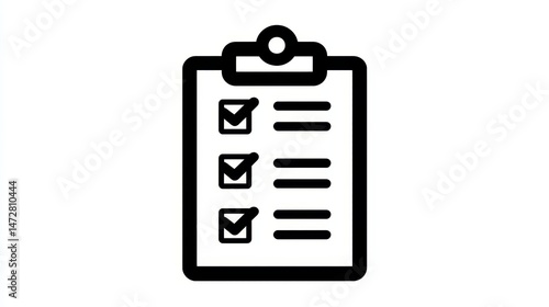 Checklist Icon Simple Clipboard with To-Do List