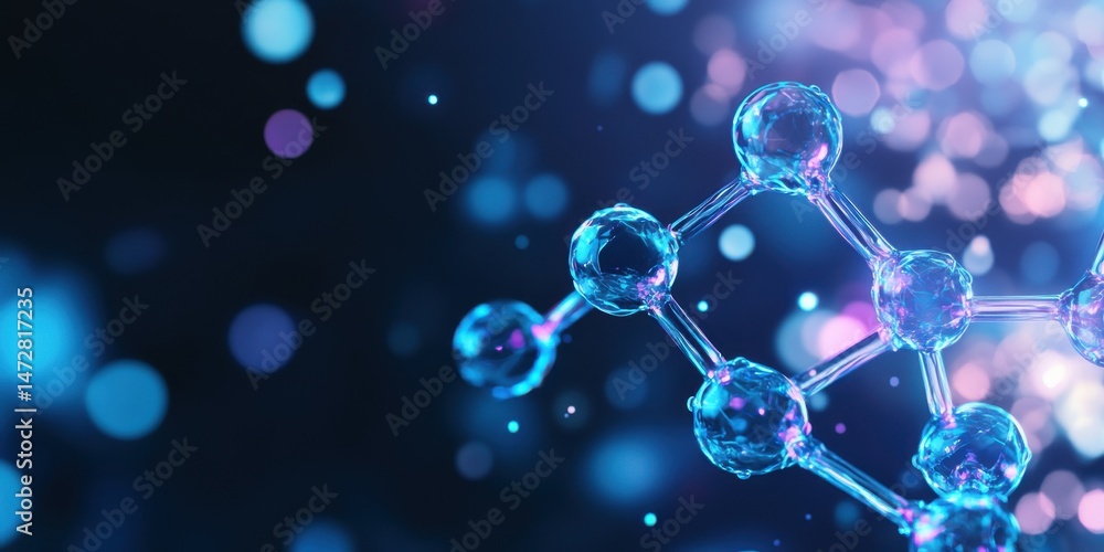 A vibrant representation of a molecule, highlighting its intricate structure and glowing connections in a colorful, dynamic environment. A vibrant representation of a molecule, highlighting its intricate structure and glowing connections in a colorful, dynamic environment.