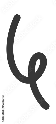 Black curl freehand design element