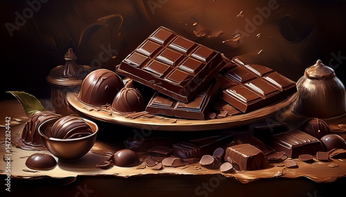 dark chocolate delights a still life painting