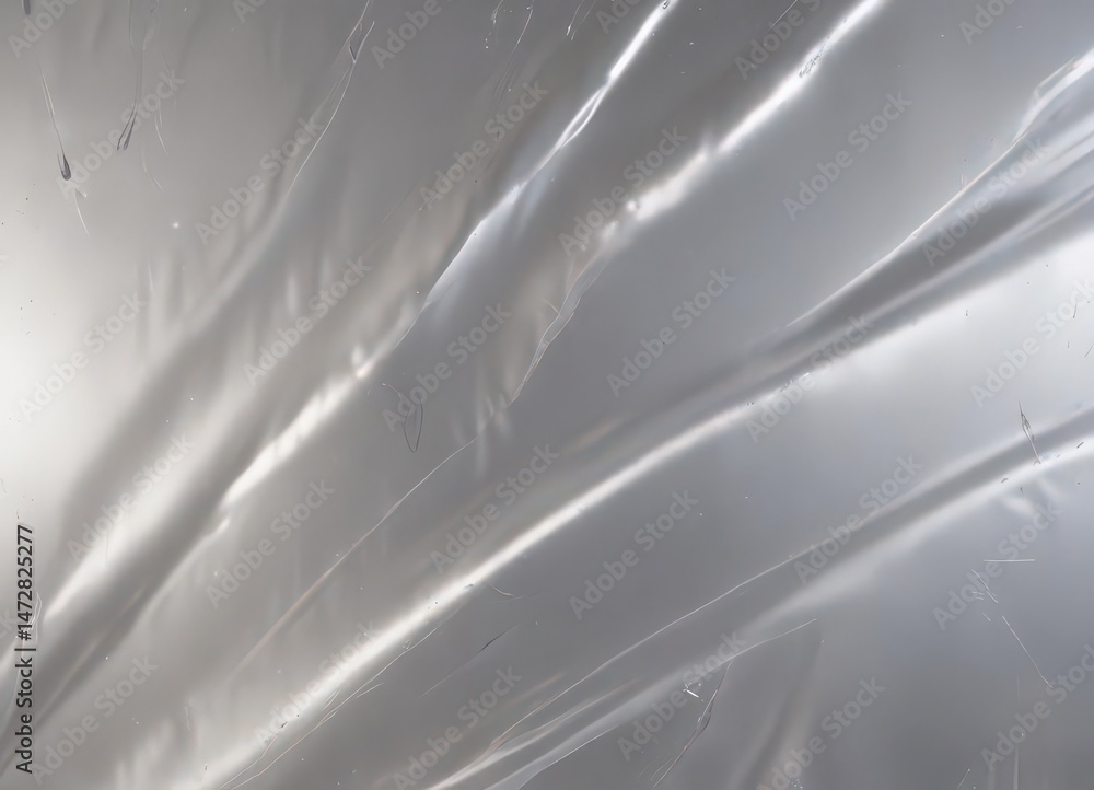 Obraz premium Abstract silver foil, shimmering metallic texture, photography, futuristic, background
