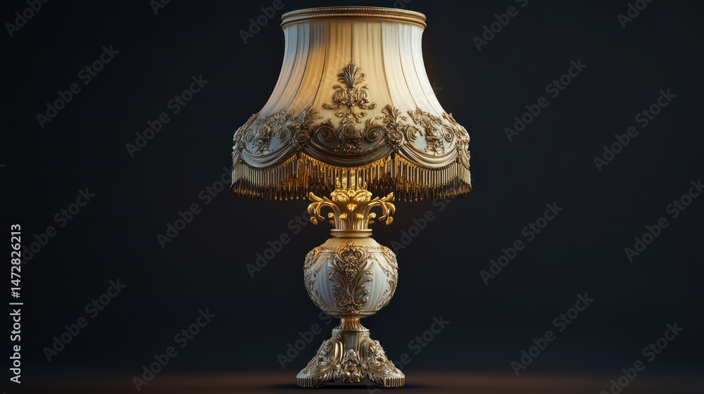 Elegant Antique Table Lamp with Ornate Design Elegant Antique Table Lamp with Ornate Design