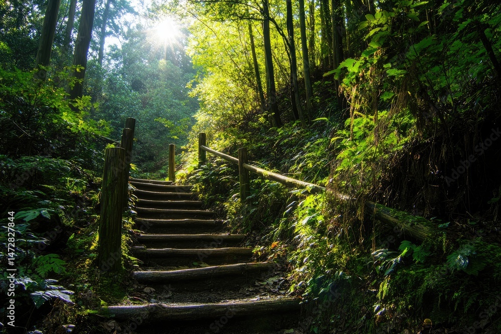 Sunlit Forest Steps Sunlit Forest Steps