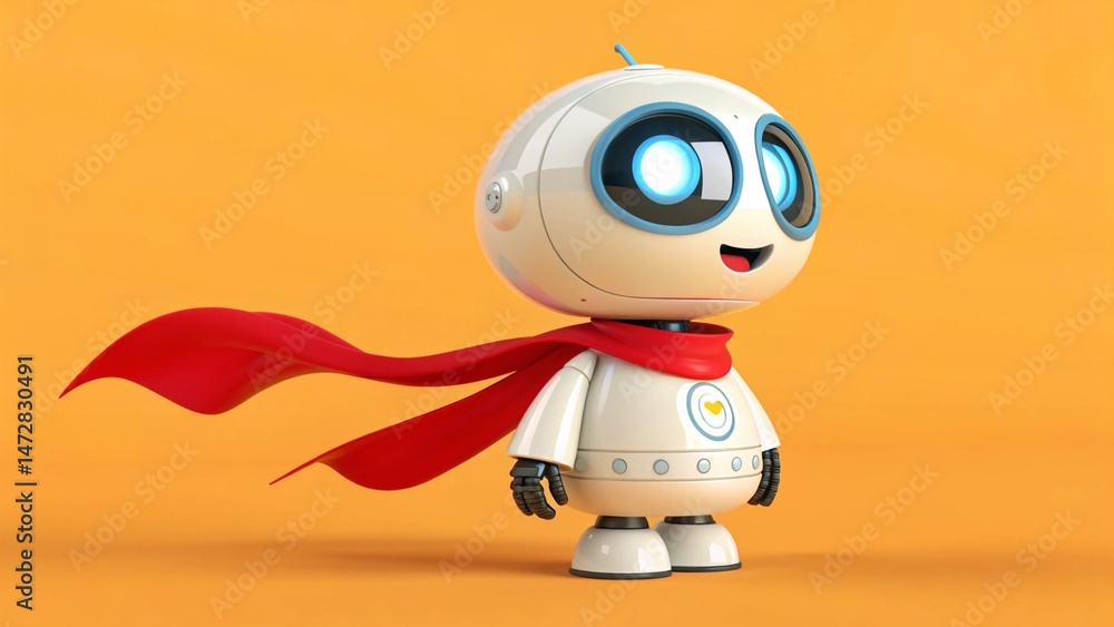 Fototapeta premium Funny cartoon robot android