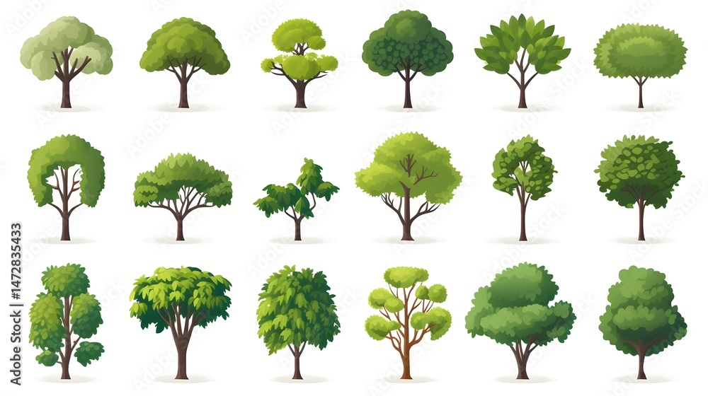 Fototapeta premium Tree Icon Vector Set Collection for Professional Designs and Illustrations
