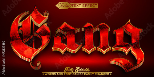 Red Gang Vector Editable Text Effect Template