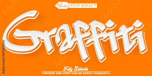 Orange Graffiti Vector Editable Text Effect Template