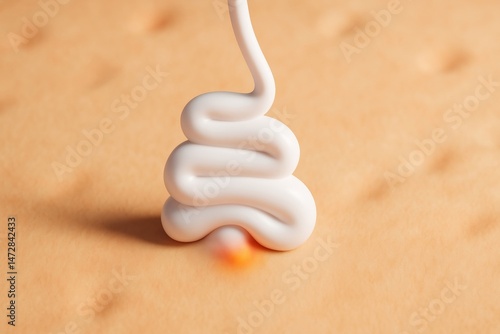 Obraz na płótnie White medical ointment is being applied to an inflamed pimple on a skin surface, offering a potential solution for acne treatment and skincare w salonie