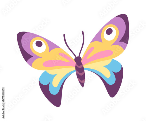 Wonderful spring butterfly cartoon design