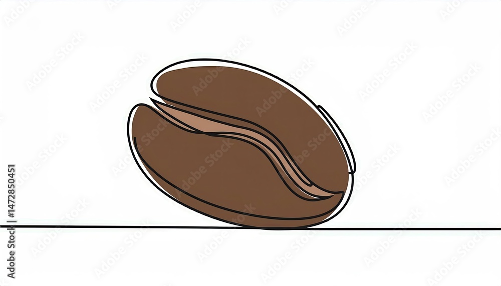 Obraz premium One continuous line drawing of a coffee bean. Vector illustration. Coffee bean icon