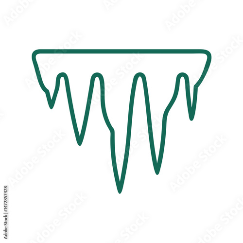 Icicle Outline in Minimalist Style for Christmas Decoration  