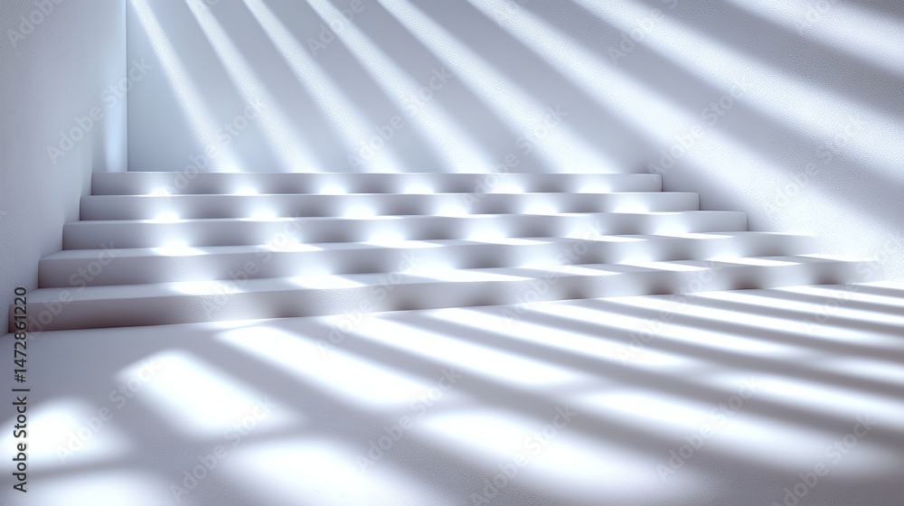 Obraz premium White Staircase with Shadows