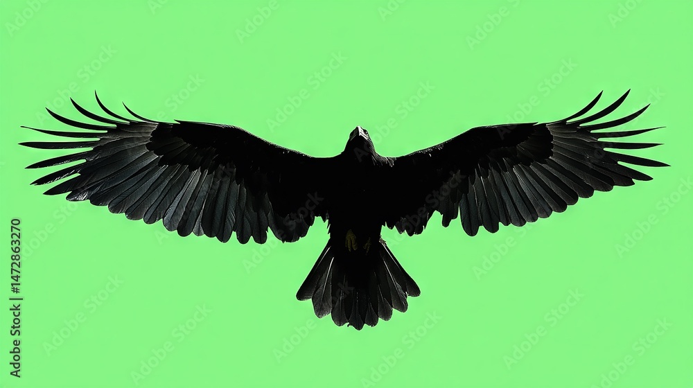 Obraz premium A flying bird with its wings spread wide