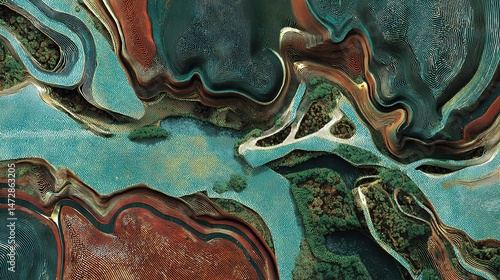 Wallpaper Mural   An aerial view shows water with land in the foreground and background Torontodigital.ca