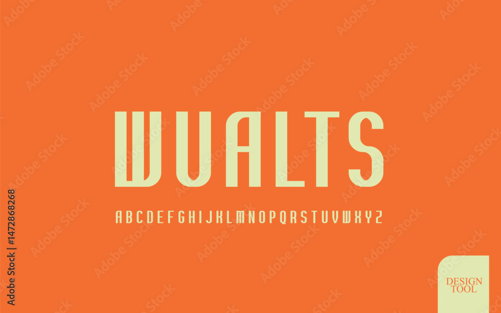 Fototapeta premium Modern Retro Tall Sans Serif Font for Branding Posters Logos and T-shirt Design 