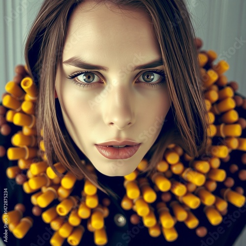 Vibrant Fashion Portrait Close-up