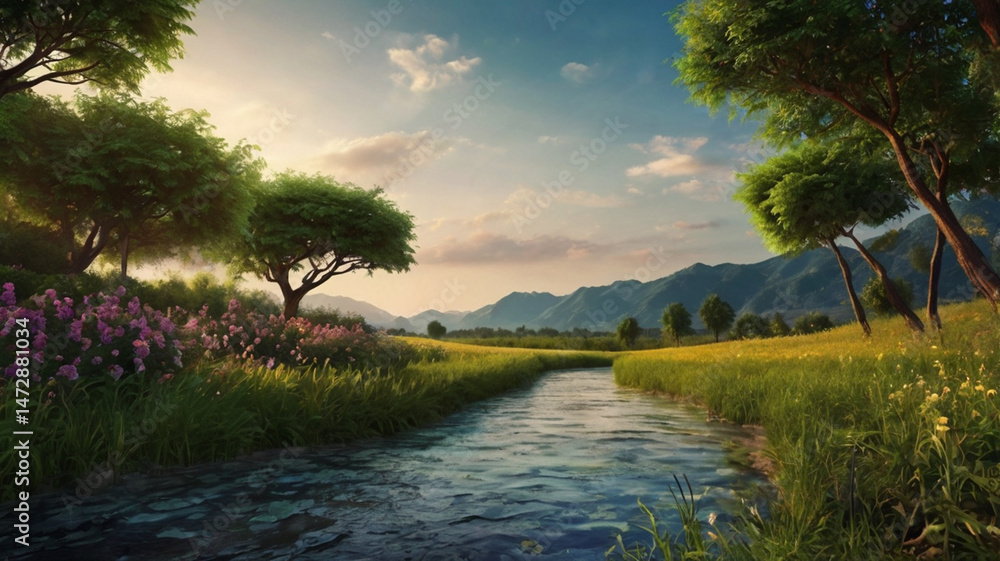 Obraz premium beautiful natural scenery background