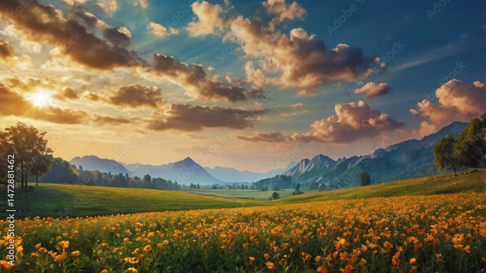 Obraz premium beautiful natural scenery background