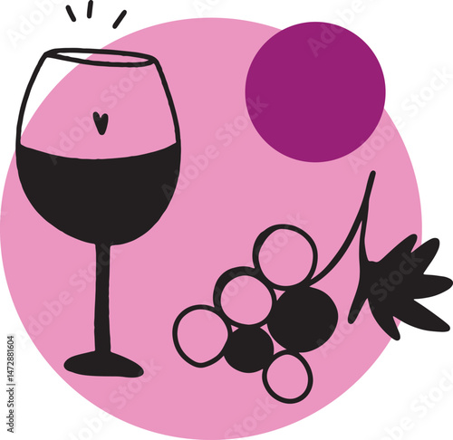 Winemaking. The process of making wine. Drawing, engraving, ink, line art, vector	

