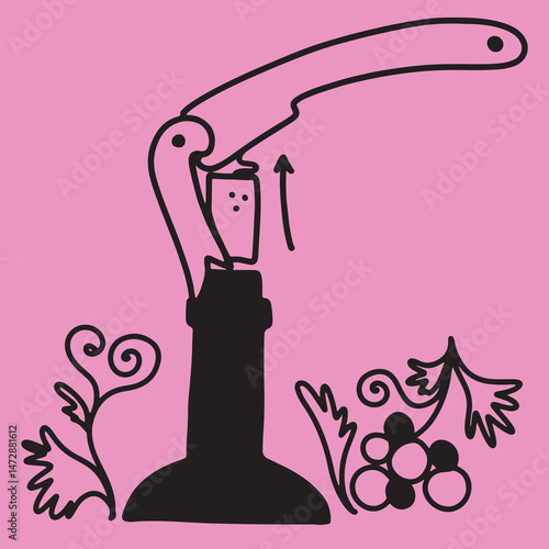 Winemaking. The process of making wine. Drawing, engraving, ink, line art, vector	
