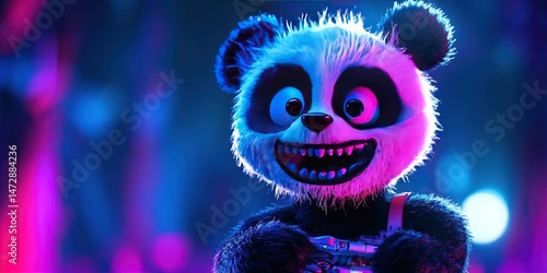 happy panda smiling 