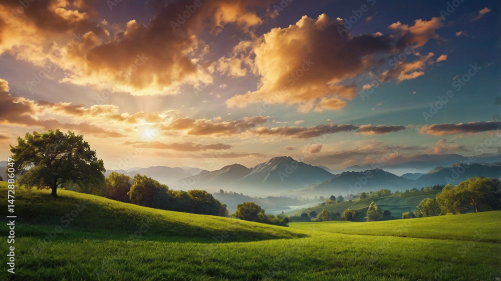 Fototapeta premium beautiful natural scenery background