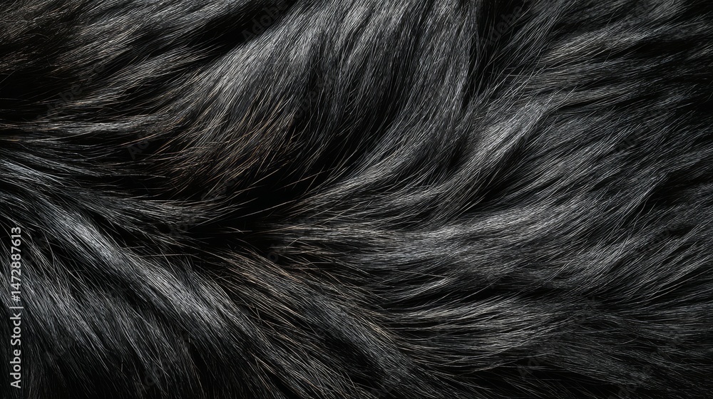 Naklejka premium Luxurious black fur texture