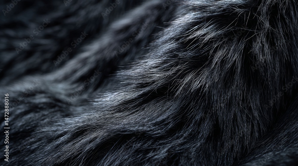 Naklejka premium Luxurious black fur texture