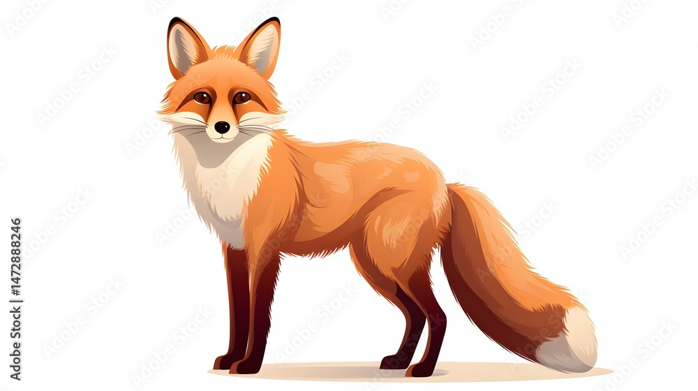 Fototapeta premium Hand Drawn Fox Isolated on White Background for Abstract Designs