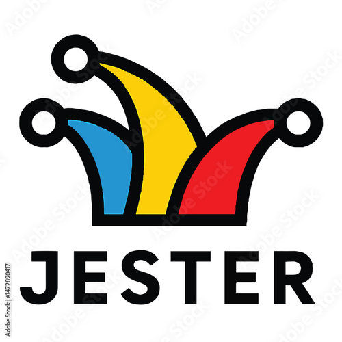 jester hat logo vector icon illustration